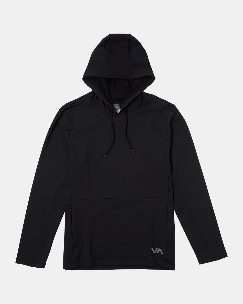 Black Rvca Trainer Men\'s Hoodie | PUSER98951