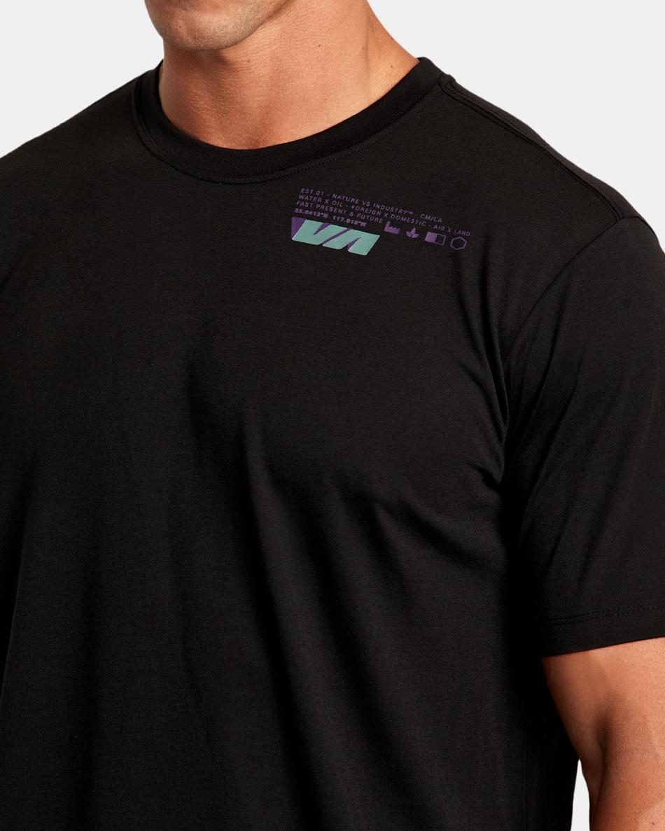 Black Rvca VA Sport Elevate Tee Men's Short Sleeve | AUSDF13334