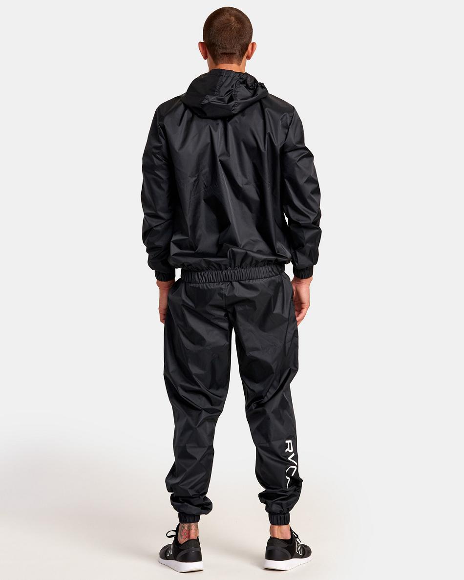 Black Rvca VA Sport Hexstop Sauna - Water Resistant Men's Jackets | GUSEC24574