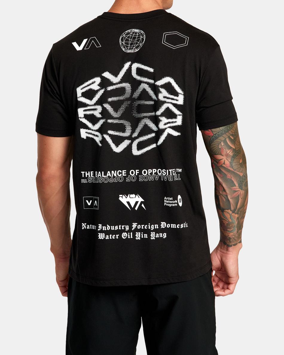 Black Rvca VA Sport Tee Men's Short Sleeve | GUSUC28203
