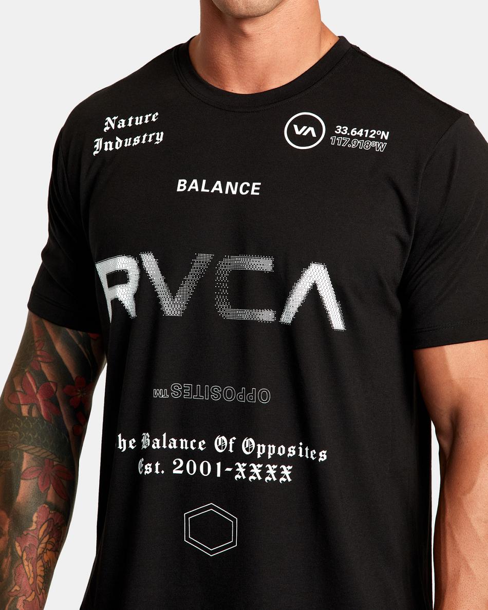 Black Rvca VA Sport Tee Men's Short Sleeve | GUSUC28203