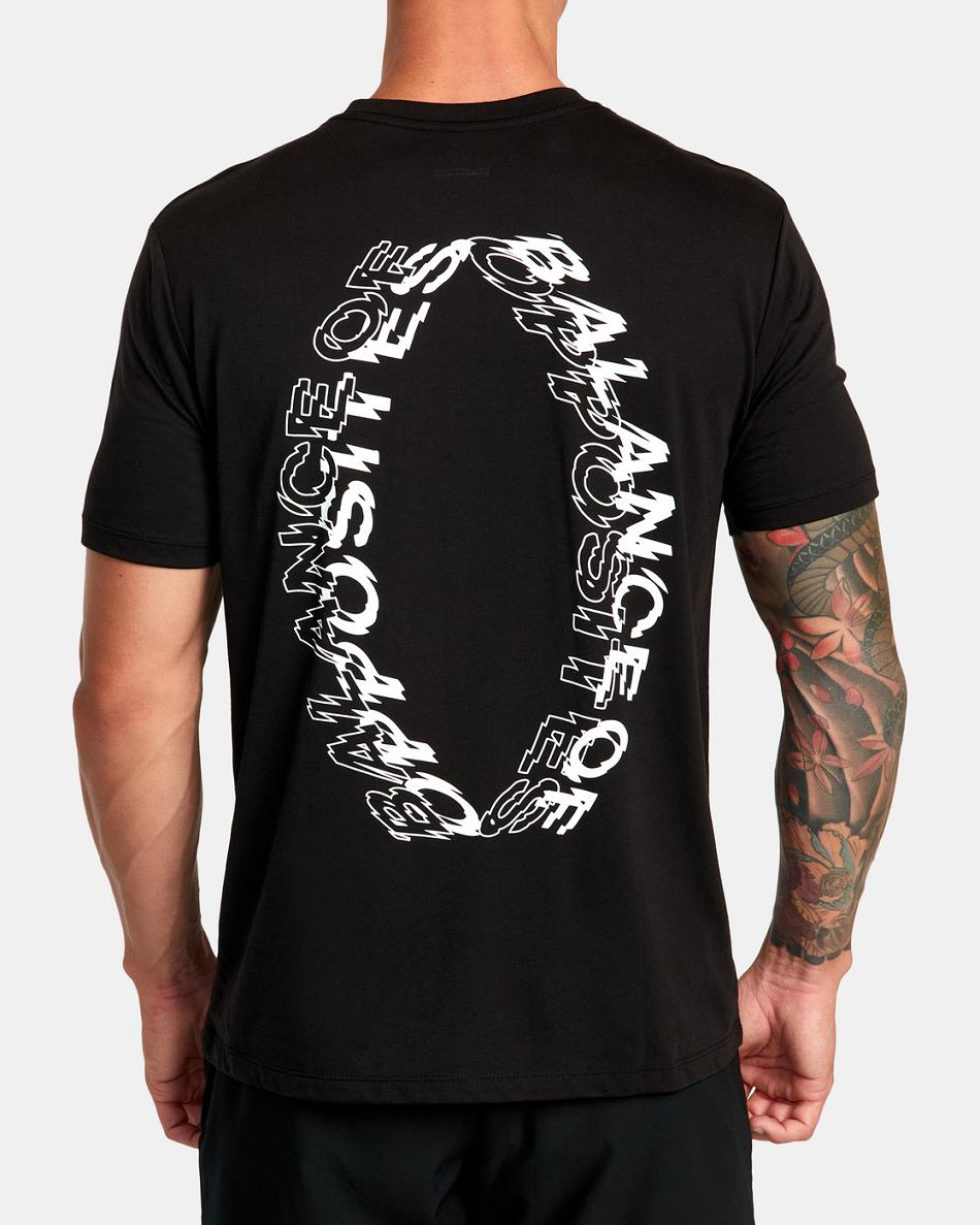 Black Rvca VA Sport Volt Tee Men's Short Sleeve | USZDE18449