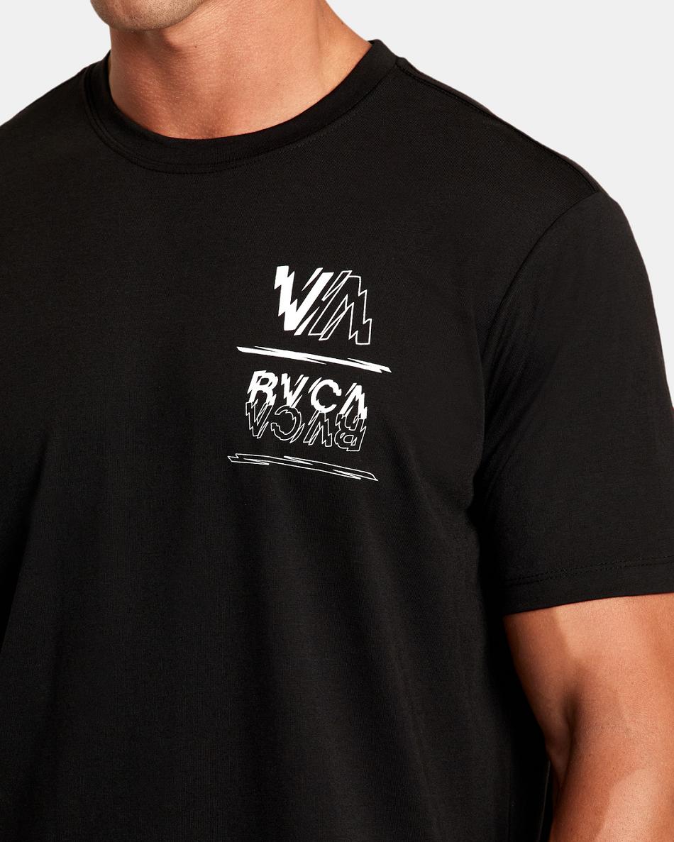 Black Rvca VA Sport Volt Tee Men's Short Sleeve | USZDE18449
