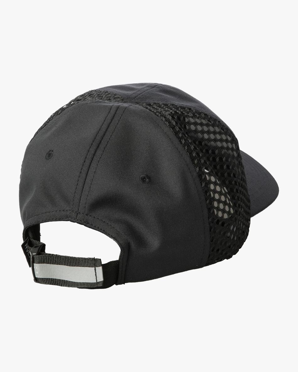 Black Rvca Vent Strapback Men's Hats | USICD19396