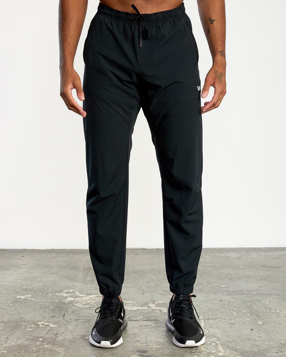 Black Rvca Yogger Track II Men's Pants | TUSPQ63997