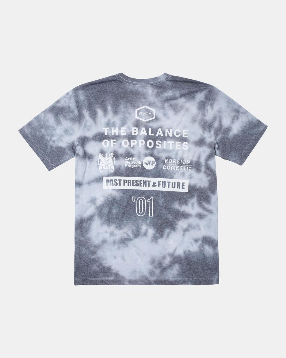 Black Tie Dye Rvca All Brand Workout Shirt Men's Short Sleeve | MUSHR82914