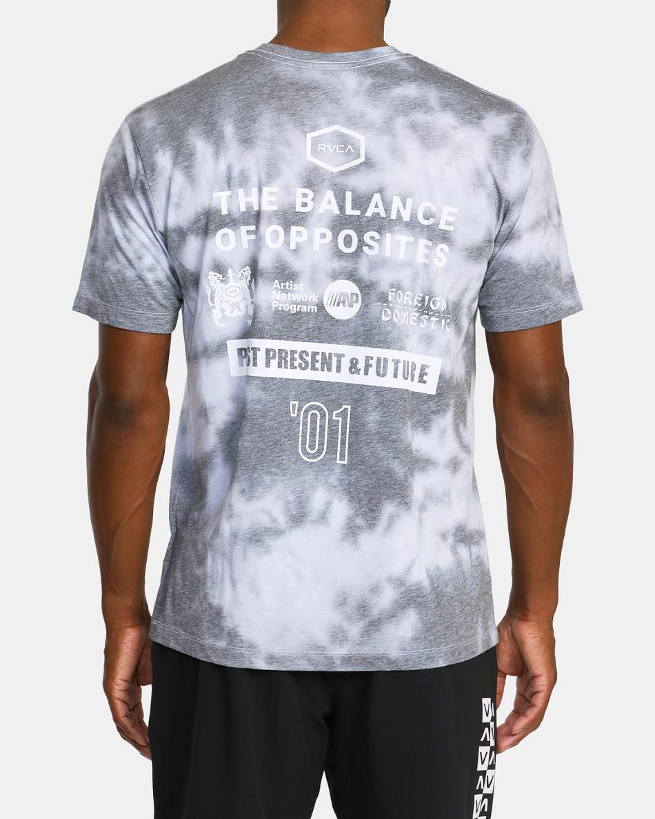 Black Tie Dye Rvca All Brand Workout Shirt Men's Short Sleeve | MUSHR82914