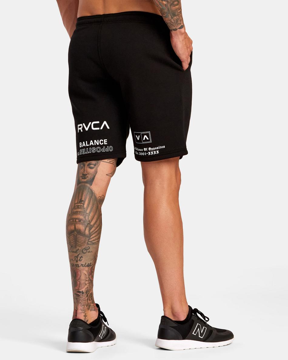 Black/White Rvca Sport 19 Sports Sweat Men's Shorts | USDFL82323