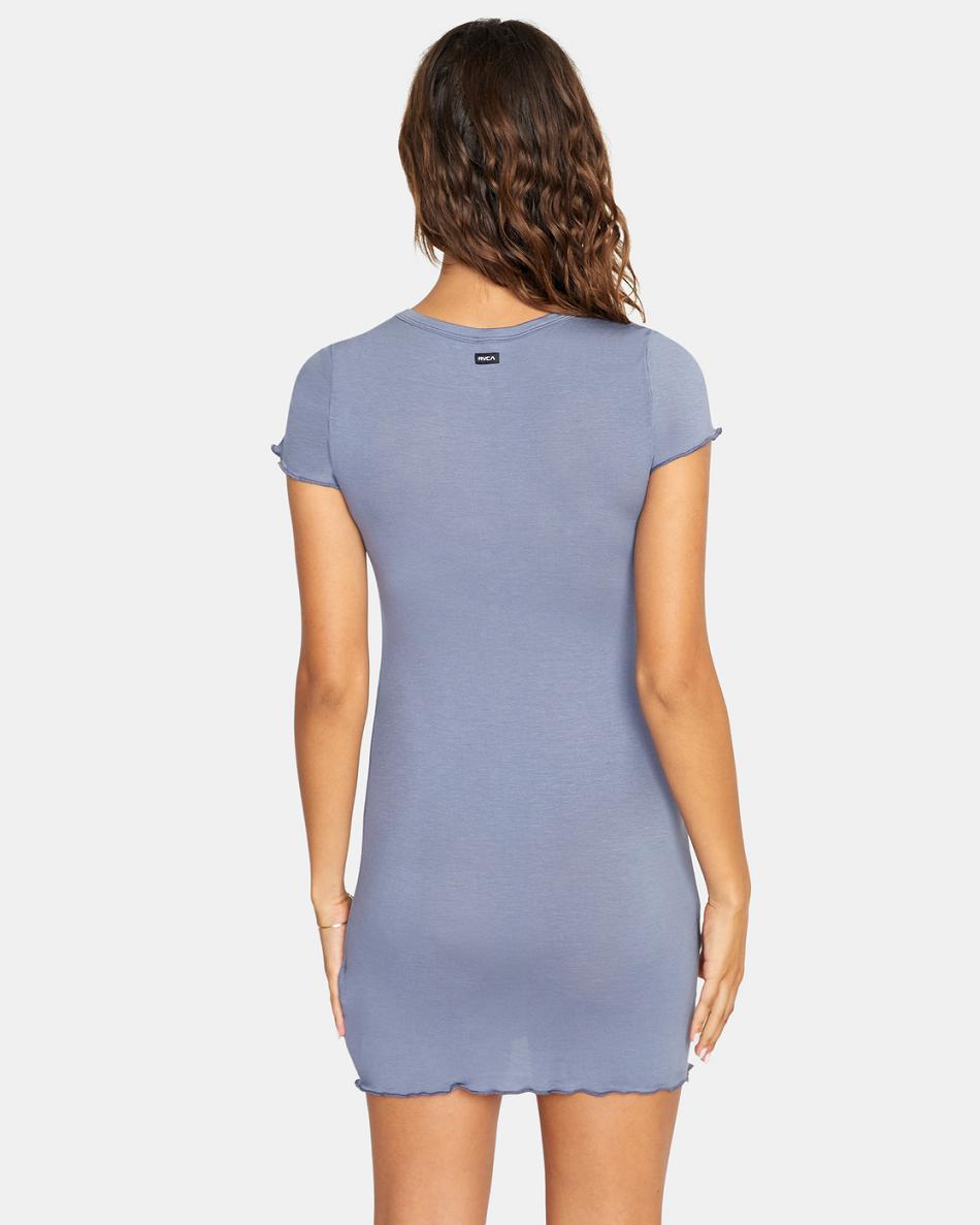 Blue Grey Rvca Rover Women's Dress | QUSWA20353