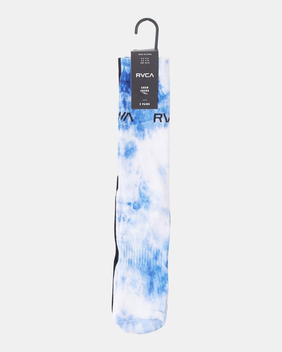 Blue Rvca 2 Pack Tie-Dye Crew Men's Socks | EUSHC19963