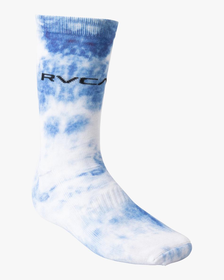 Blue Rvca 2 Pack Tie-Dye Crew Men's Socks | EUSHC19963