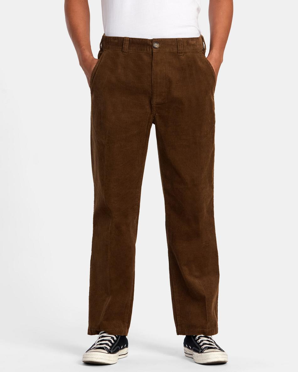 Bombay Brown Rvca Curren Cord Chino Men\'s Pants | USQCS53206