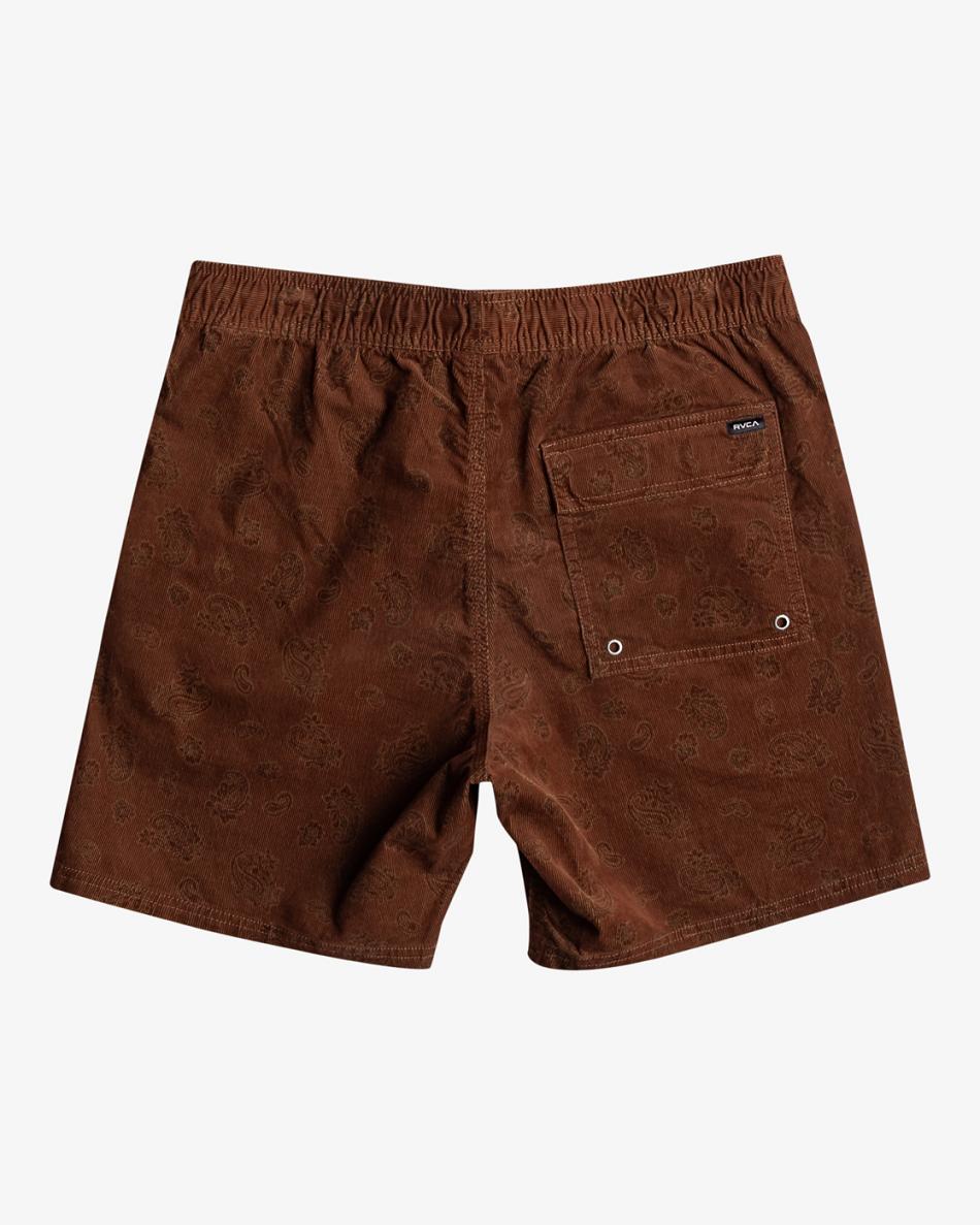 Bombay Brown Rvca Escape Elastic Corduroy 17 Men's Shorts | USCVG55706