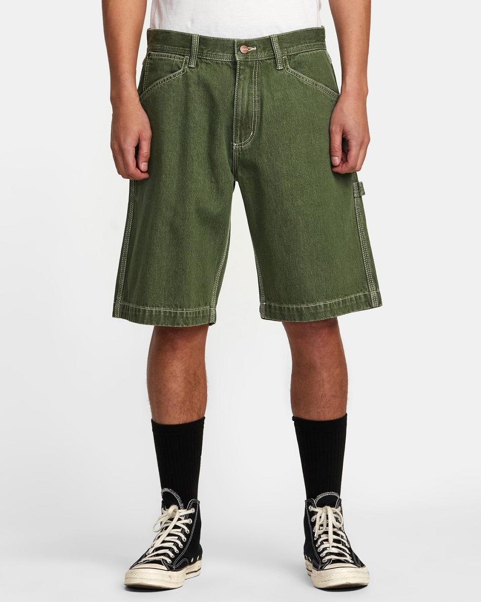 Cactus Wash Rvca Chainmail Denim Shorts Men's Jeans | SUSVO62005