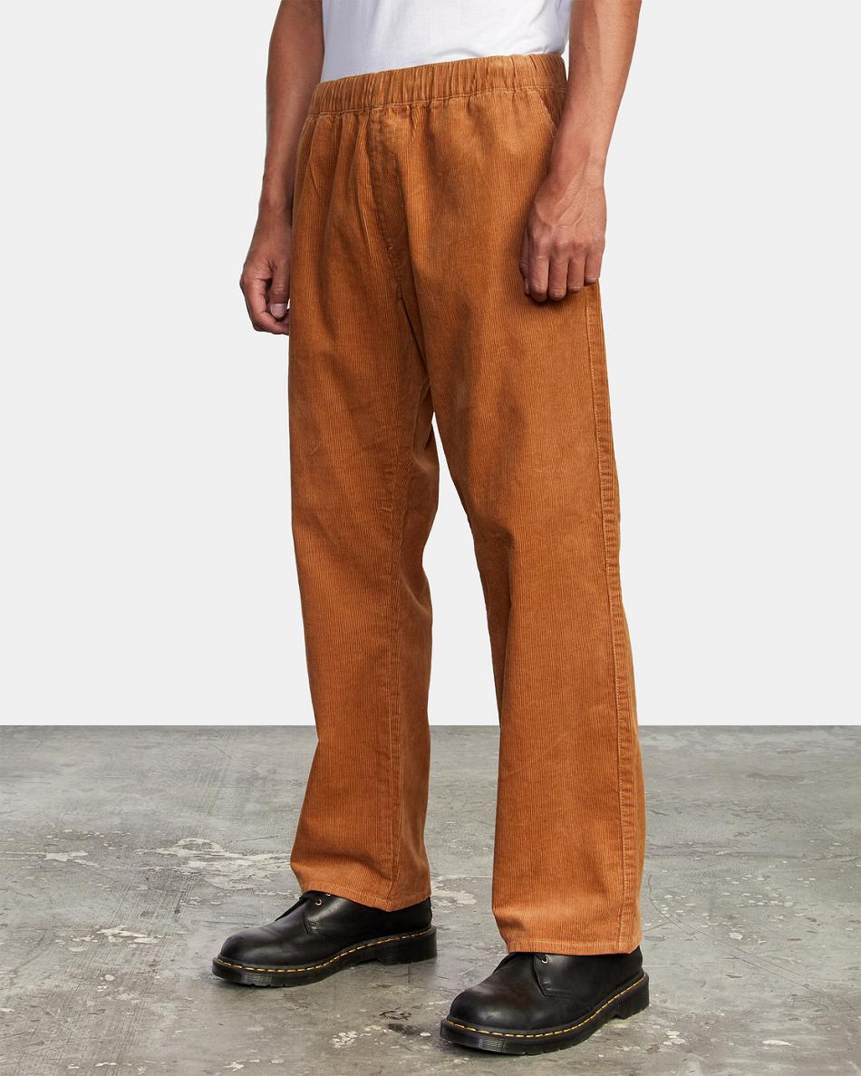 Camel Rvca Americana Elastic Cord Men's Pants | USEGJ42873