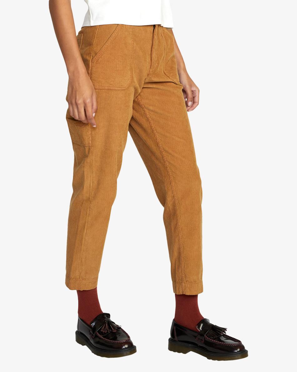 Camel Rvca Evolution Corduroy Women's Pants | YUSGT64009