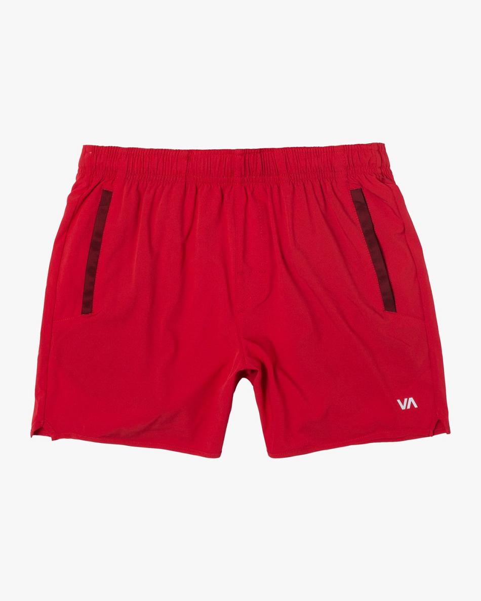 Cherry Rvca Yogger Elastic Men\'s Running Shorts | USQAV73377