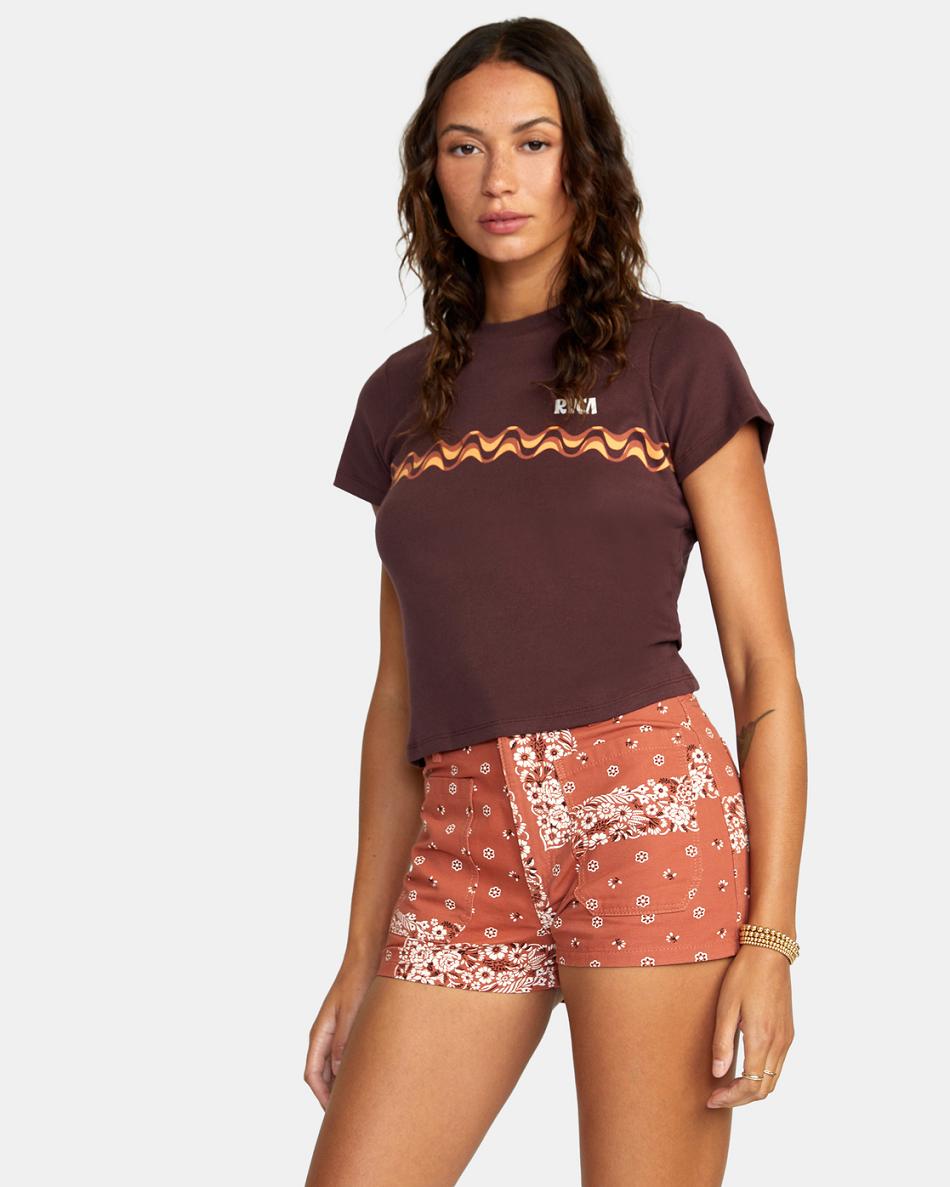 Cinnamon Rvca Belle High-Rise Women's Skirts | XUSGW19855