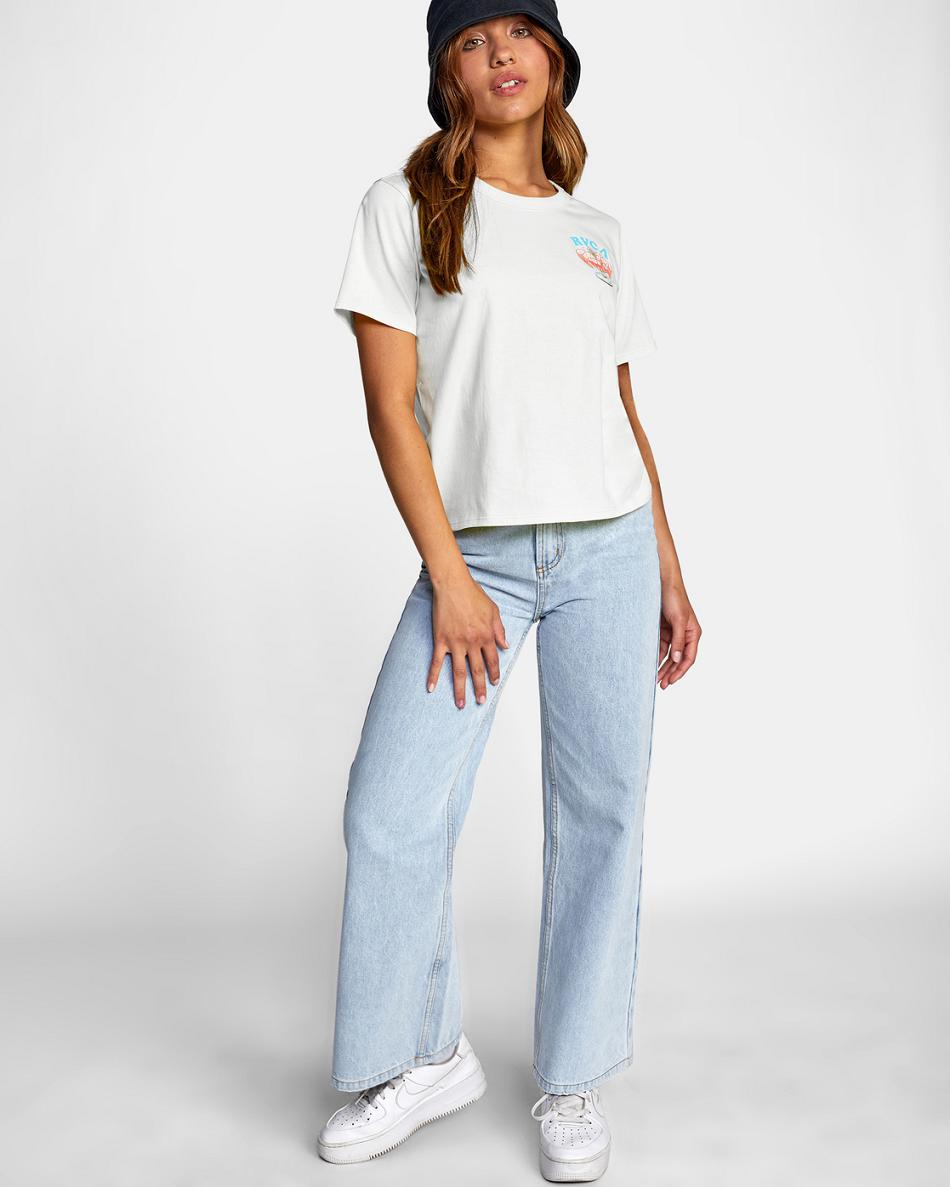 Cloud Rvca LP x KLW Crop Women's T shirt | TUSWZ93139
