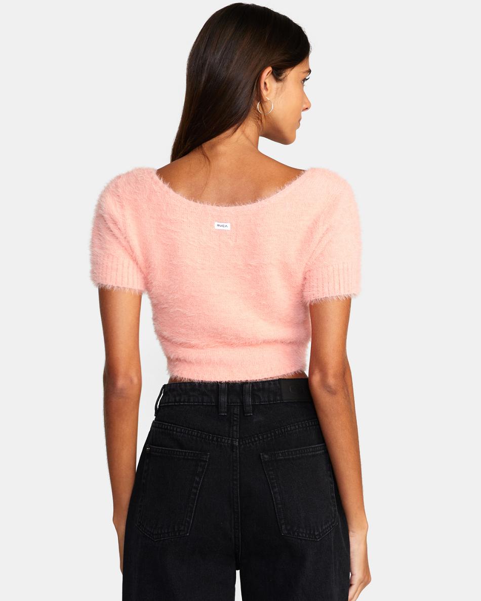 Coral Rvca Murray Cropped Women's Sweaters | USEAH84185