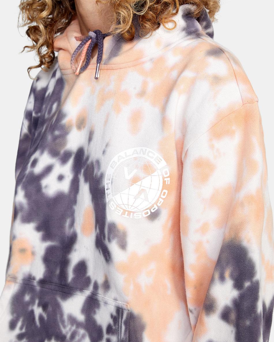 Coral Rvca VA Worldwide Women's Hoodie | USQCS84124