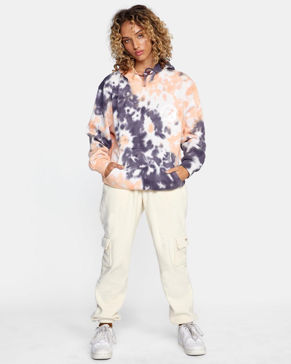 Coral Rvca VA Worldwide Women's Hoodie | USQCS84124