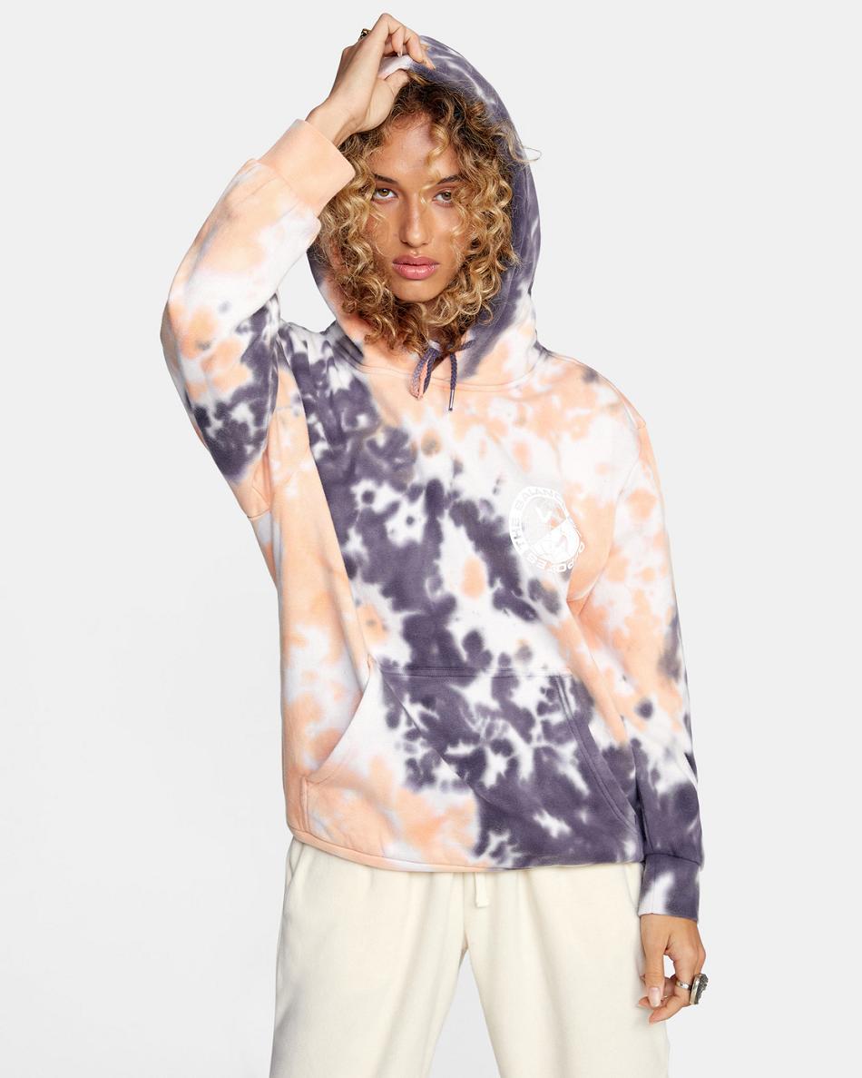Coral Rvca VA Worldwide Women\'s Hoodie | USQCS84124