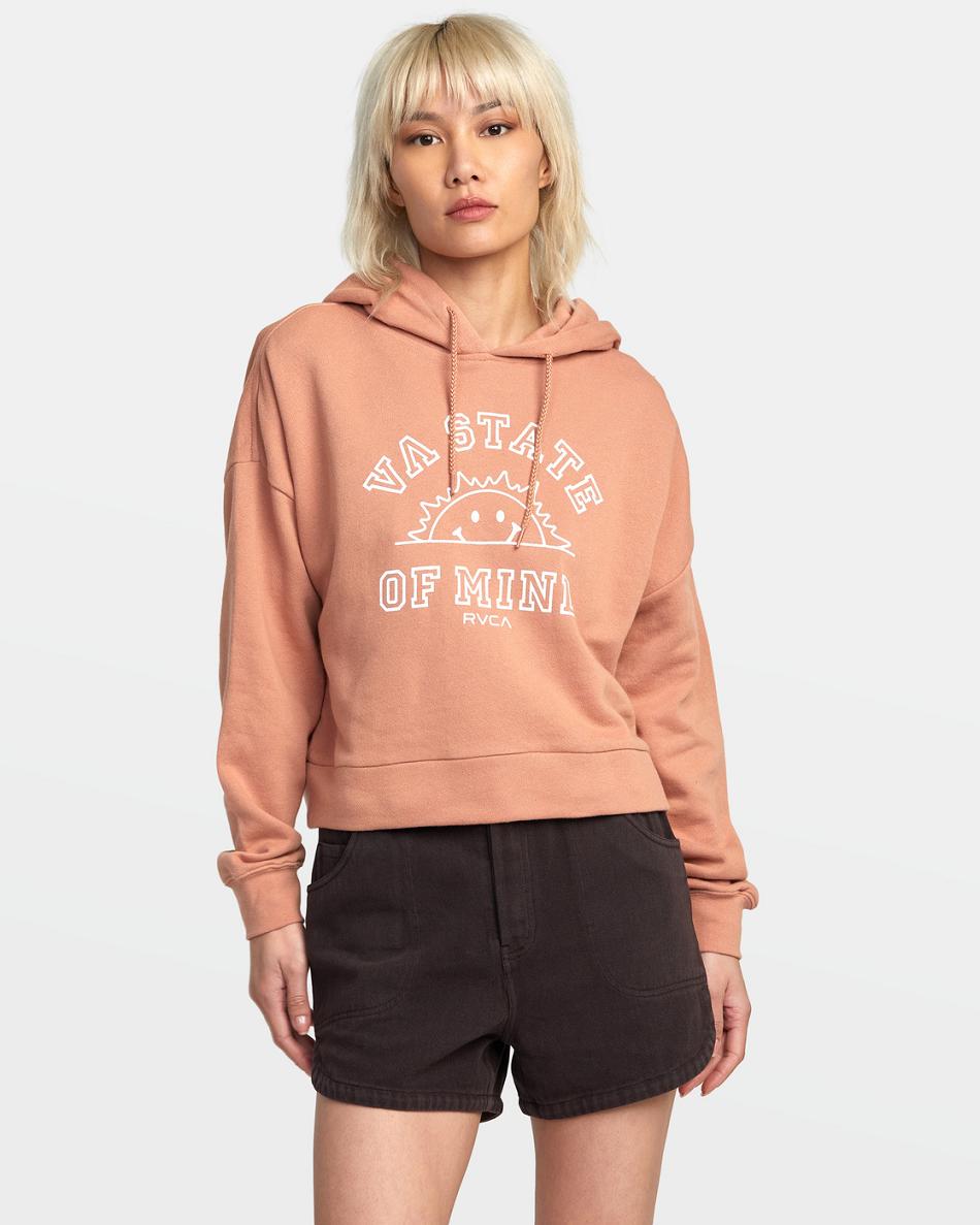 Cork Rvca VA State Of Mind Women\'s Hoodie | ZUSMJ61292