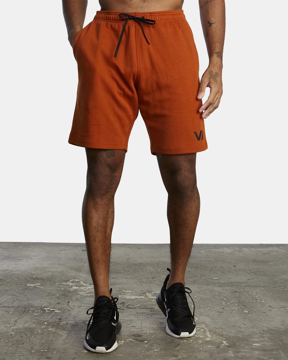 Dark Amber Rvca Sport Elastic IV Men's Running Shorts | USJVR51879