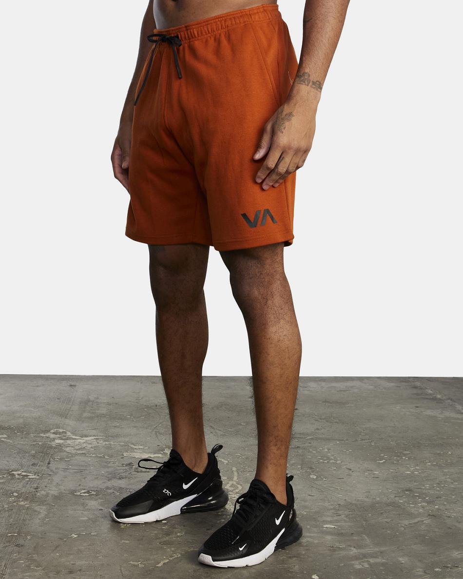 Dark Amber Rvca Sport Elastic IV Men's Running Shorts | USJVR51879