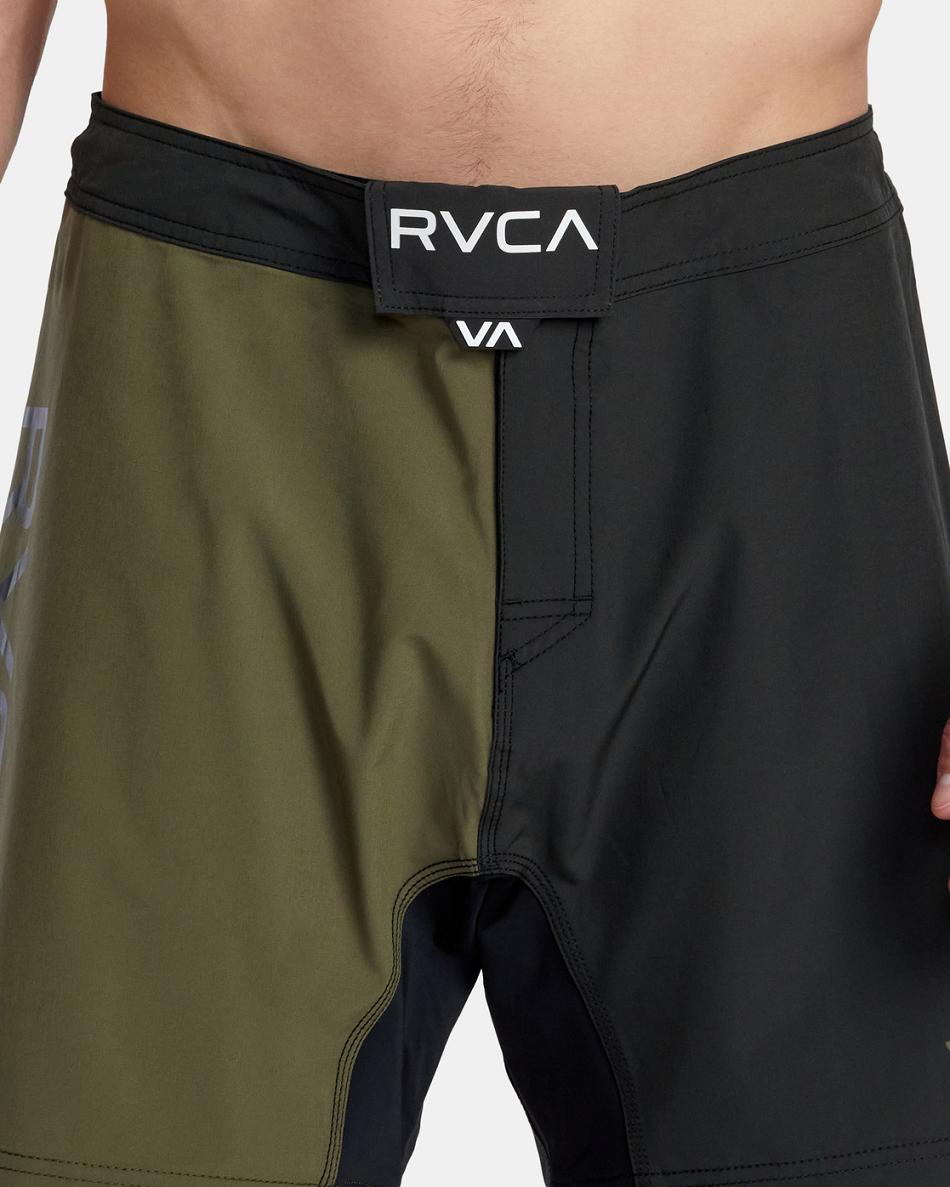 Dark Olive Rvca Fight Scrapper Elastic Men's Running Shorts | AUSDF37445
