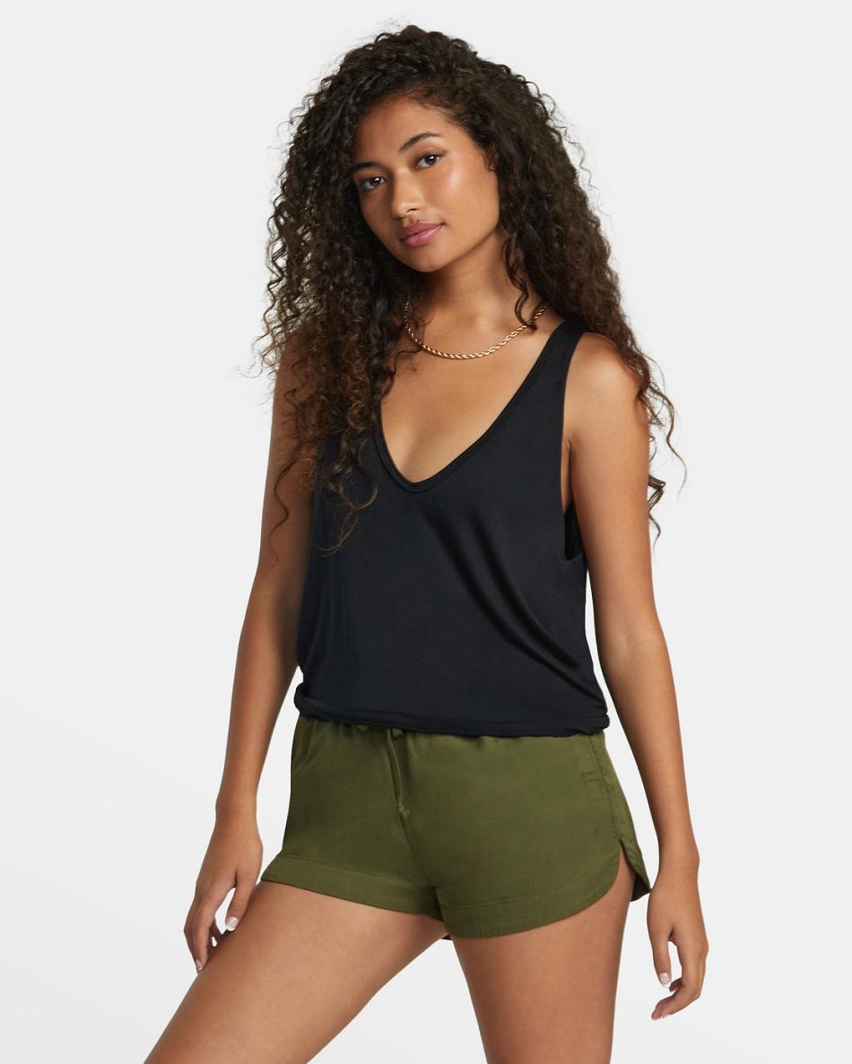 Dark Olive Rvca New Yume Drawcord Women's Skirts | USXMI84466