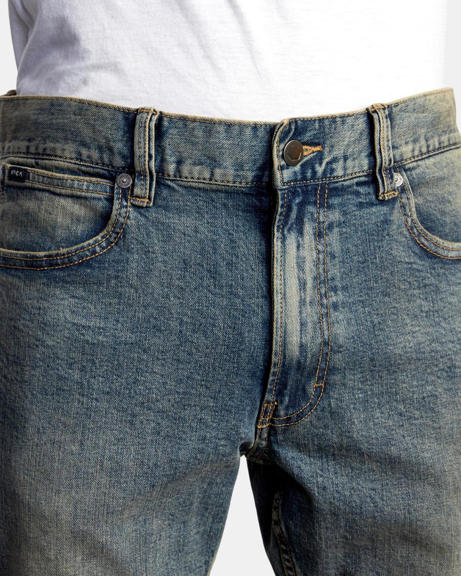 Dark Vintage Rvca Daggers Denim Men's Jeans | QUSWA29321