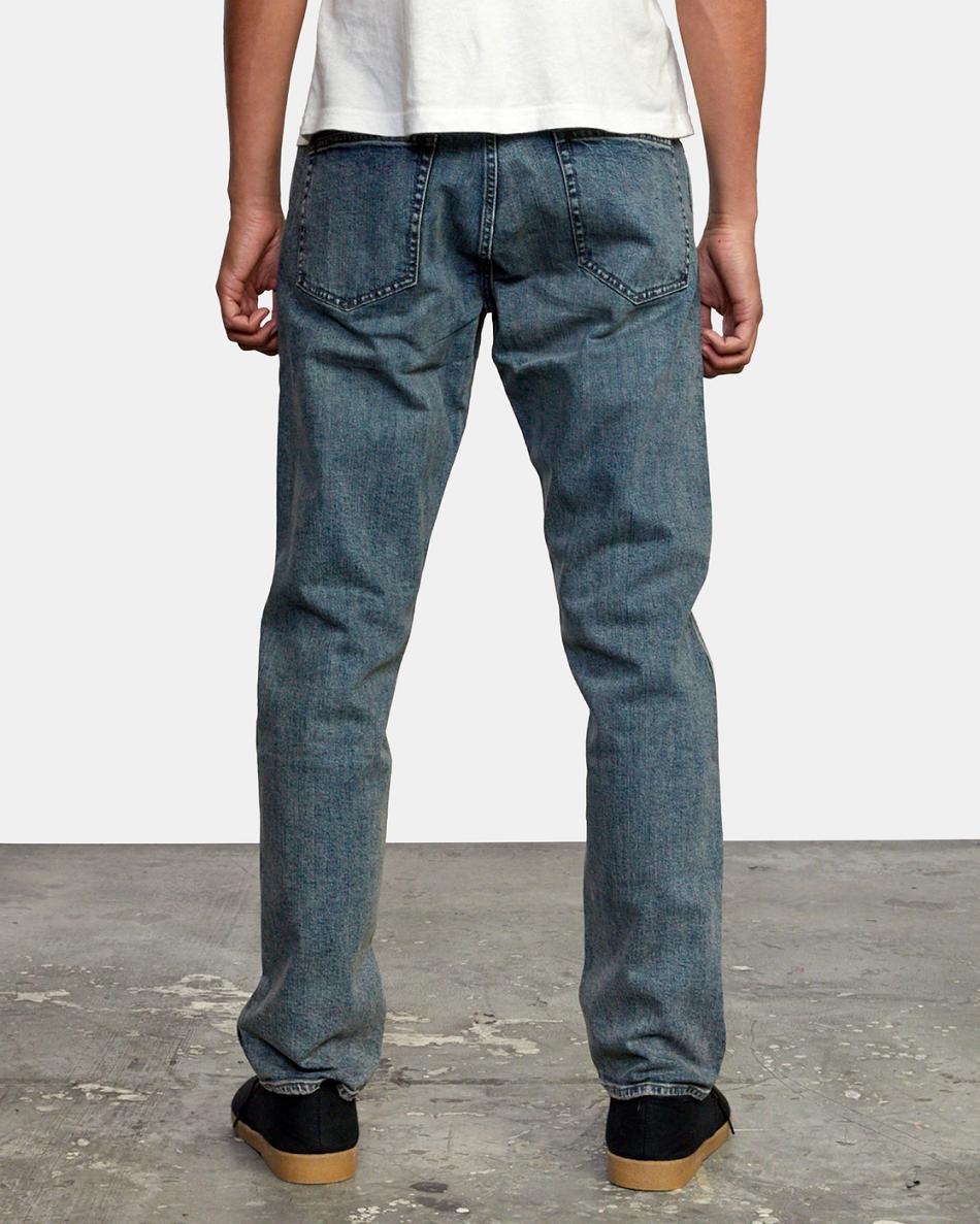 Dark Vintage Rvca Weekend Straight Fit Men's Jeans | USQAV63423