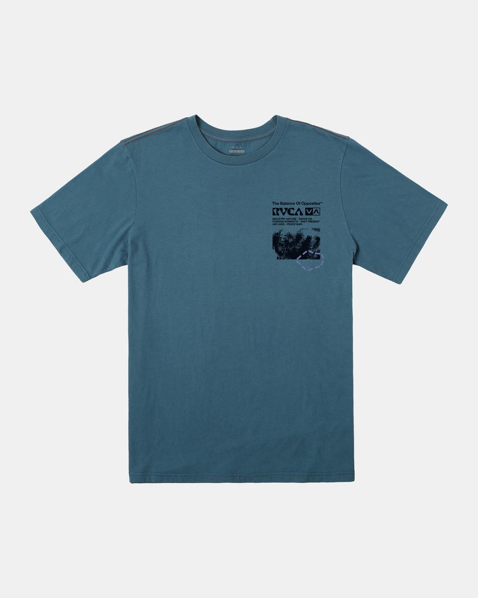 Duck Blue Rvca Ethnobotony Tee Men's Short Sleeve | FUSUI49721