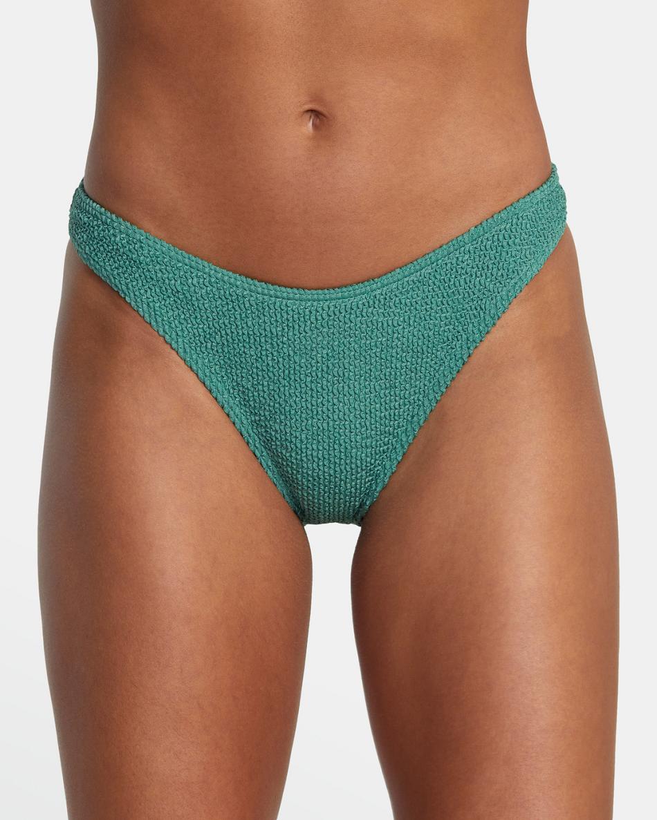 Dusky Green Rvca Grooves French Women's Bikini Bottoms | USJZR86367