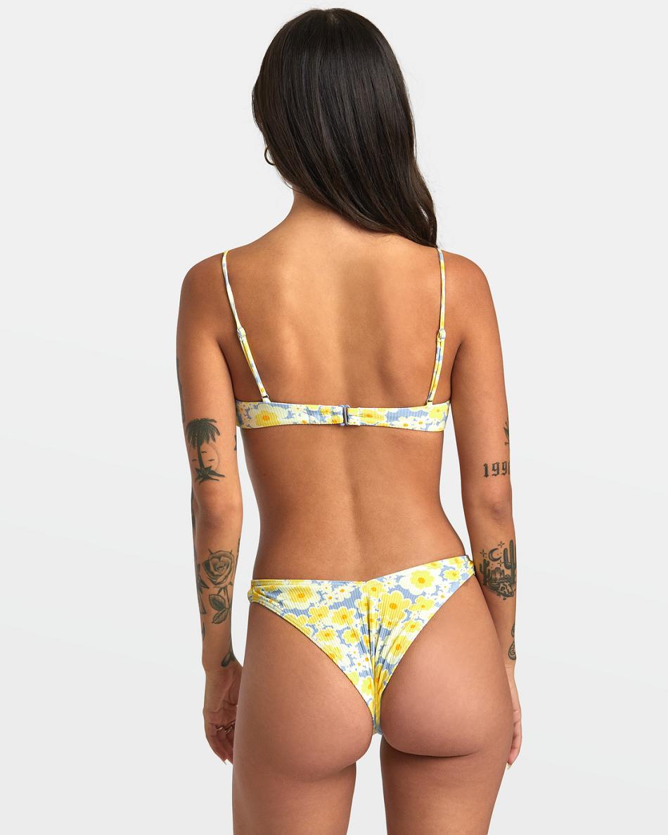 Dusty Blue Rvca Freya Shirred Women's Bikini Tops | AUSDF67563