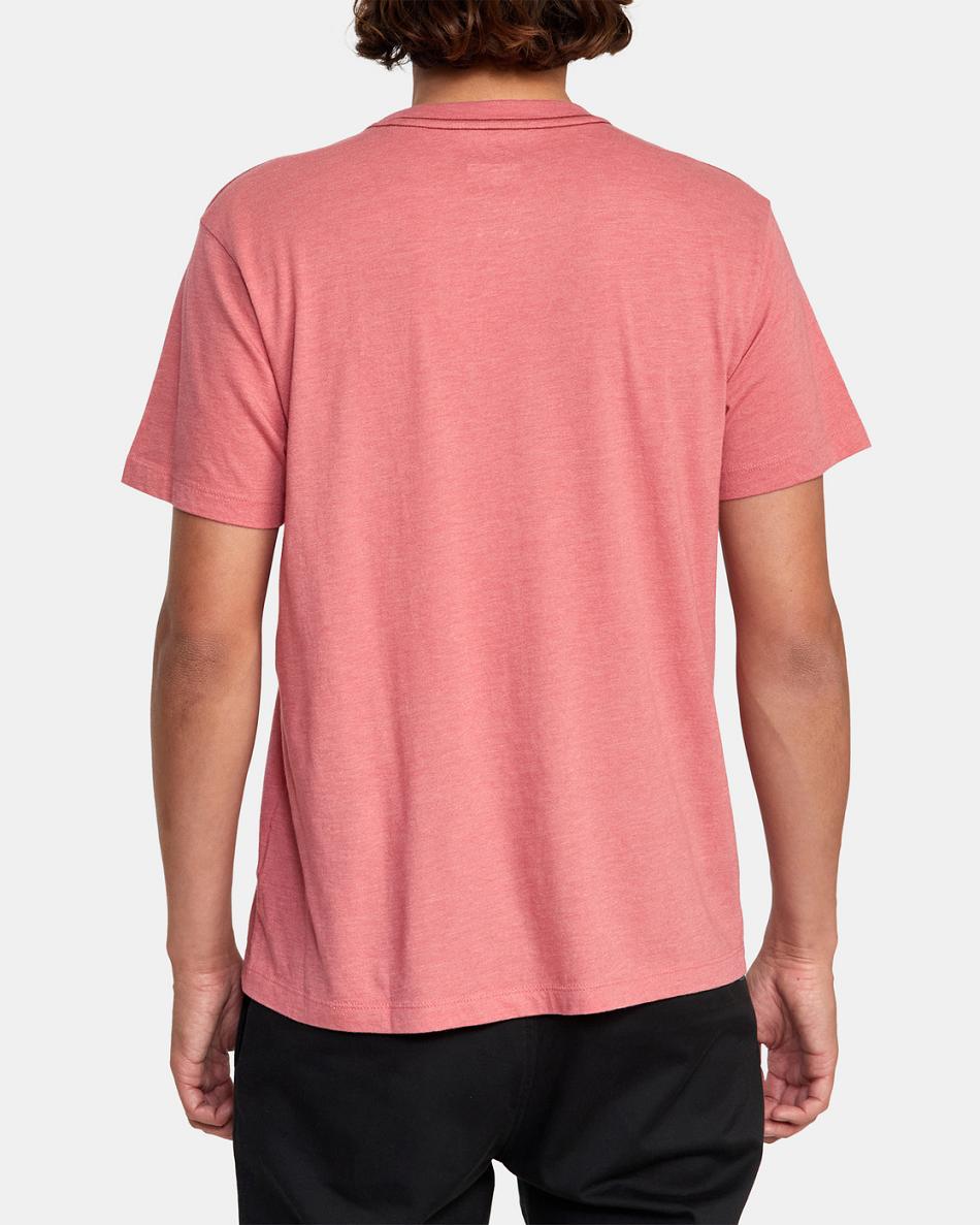 Dusty Pink Rvca Palm Seal Tee Men's Short Sleeve | DUSVO41876