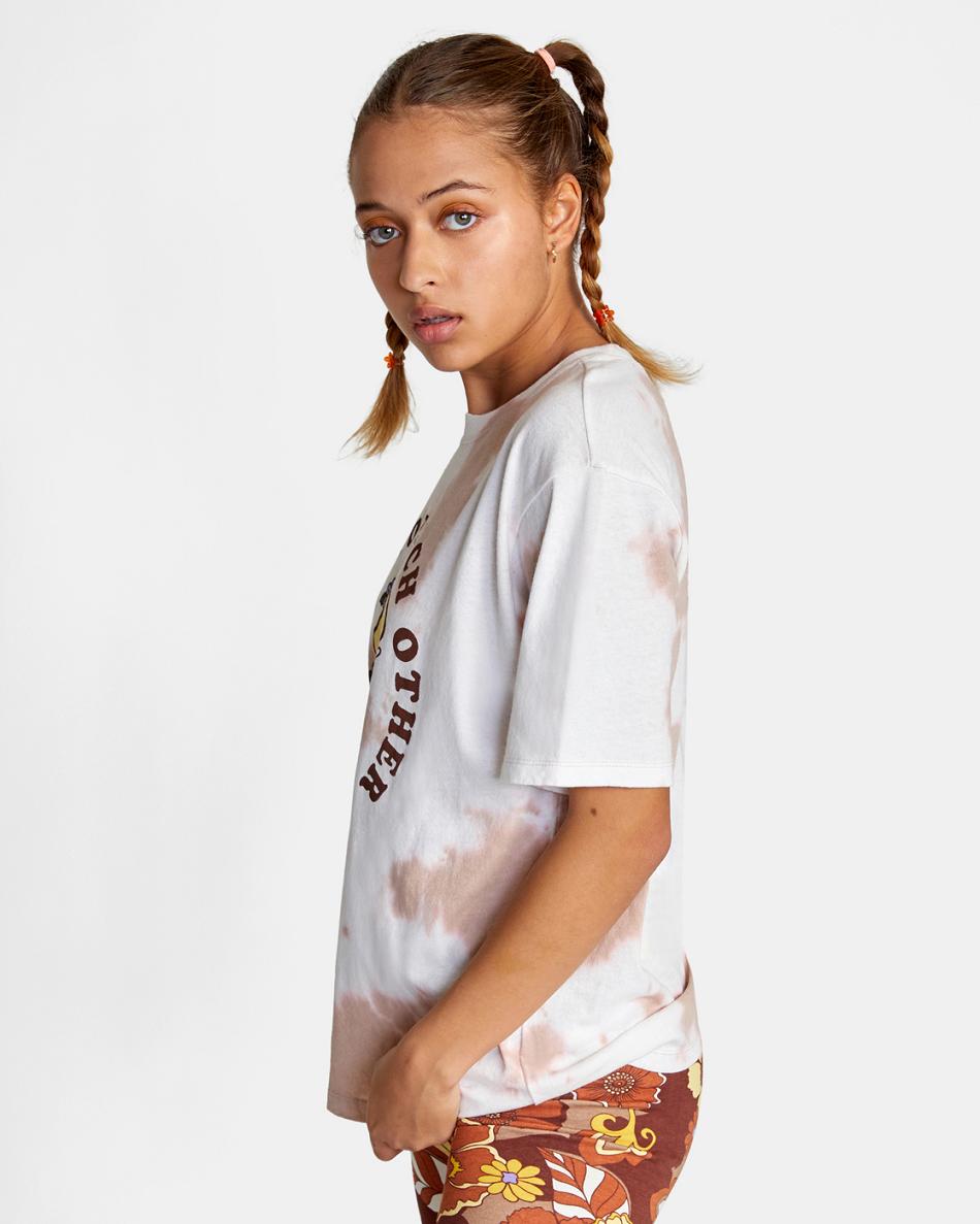 Dusty Rose Rvca Be Kind Graphic Women's T shirt | ZUSMJ20752