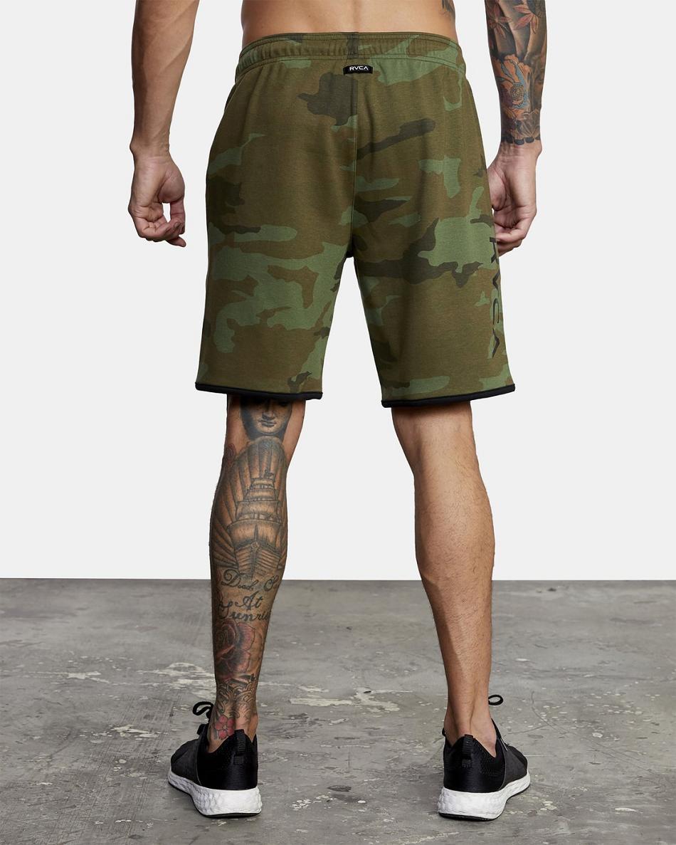 Green Camo Ii Rvca Sport Elastic IV 19 Men's Shorts | USCIF30798