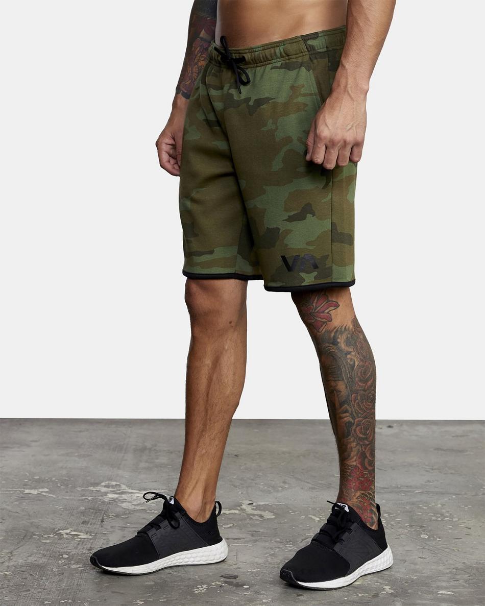Green Camo Ii Rvca Sport Elastic IV 19 Men's Shorts | USCIF30798