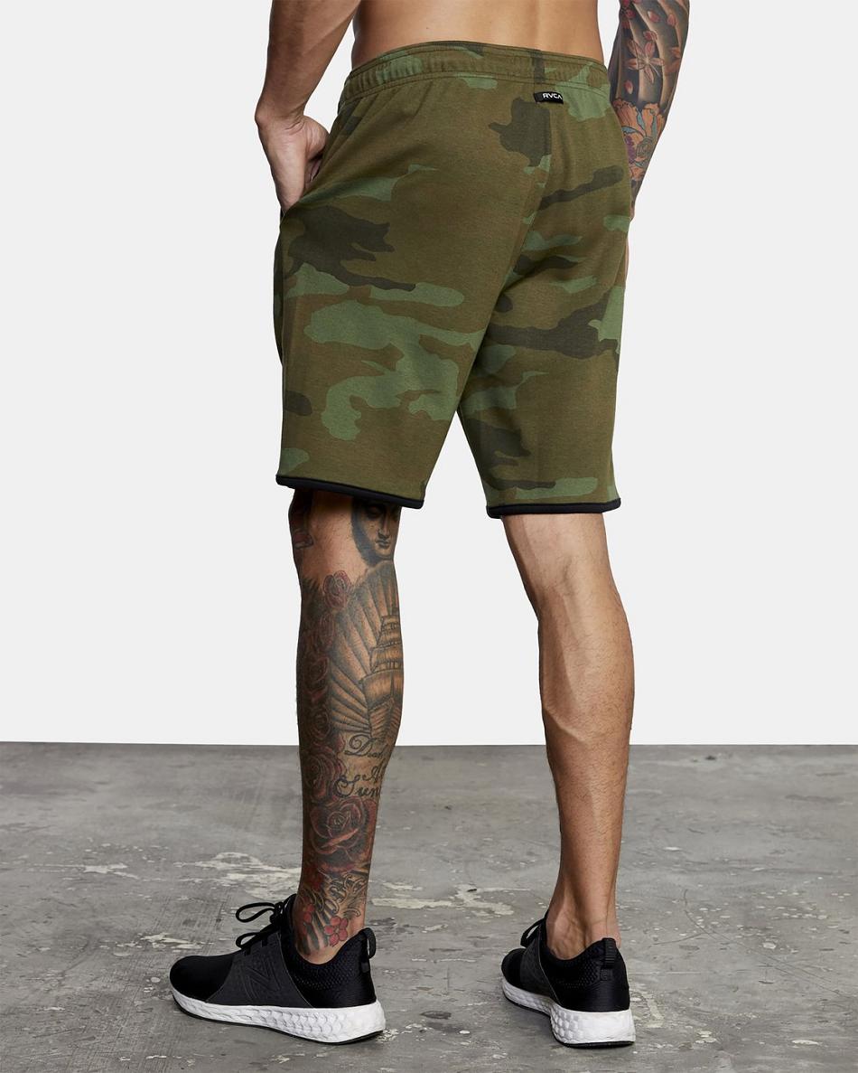 Green Camo Ii Rvca Sport Elastic IV 19 Men's Shorts | USCIF30798