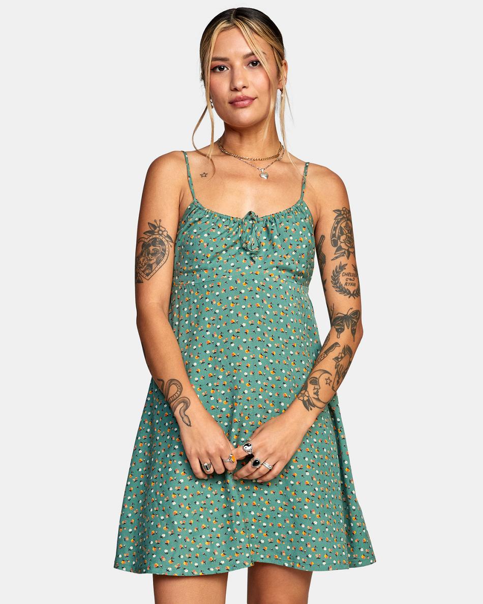 Green Ivy Rvca Overtime Sun Women's Dress | USJBT99823