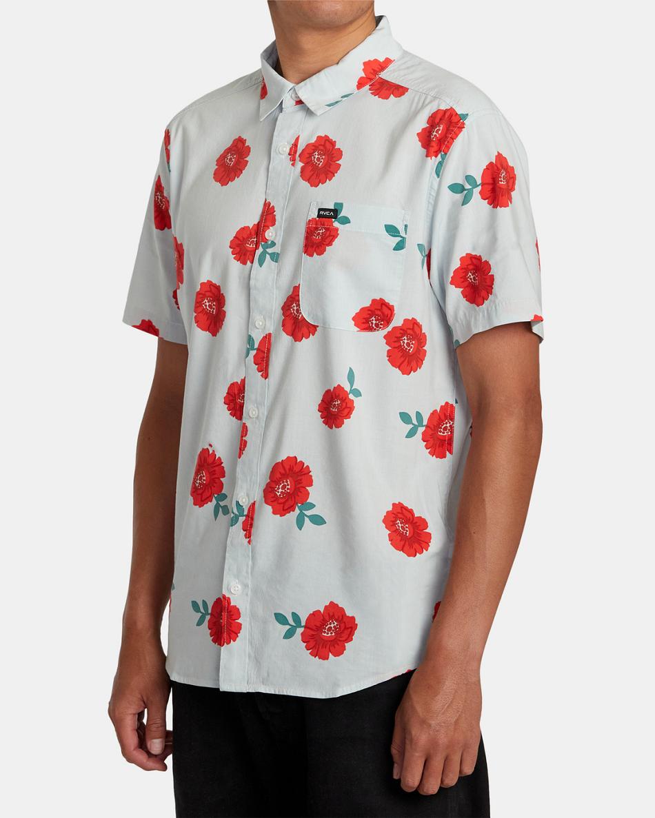 Green Tea Rvca Botanical Short Sleeve Men's T shirt | QUSWA11837