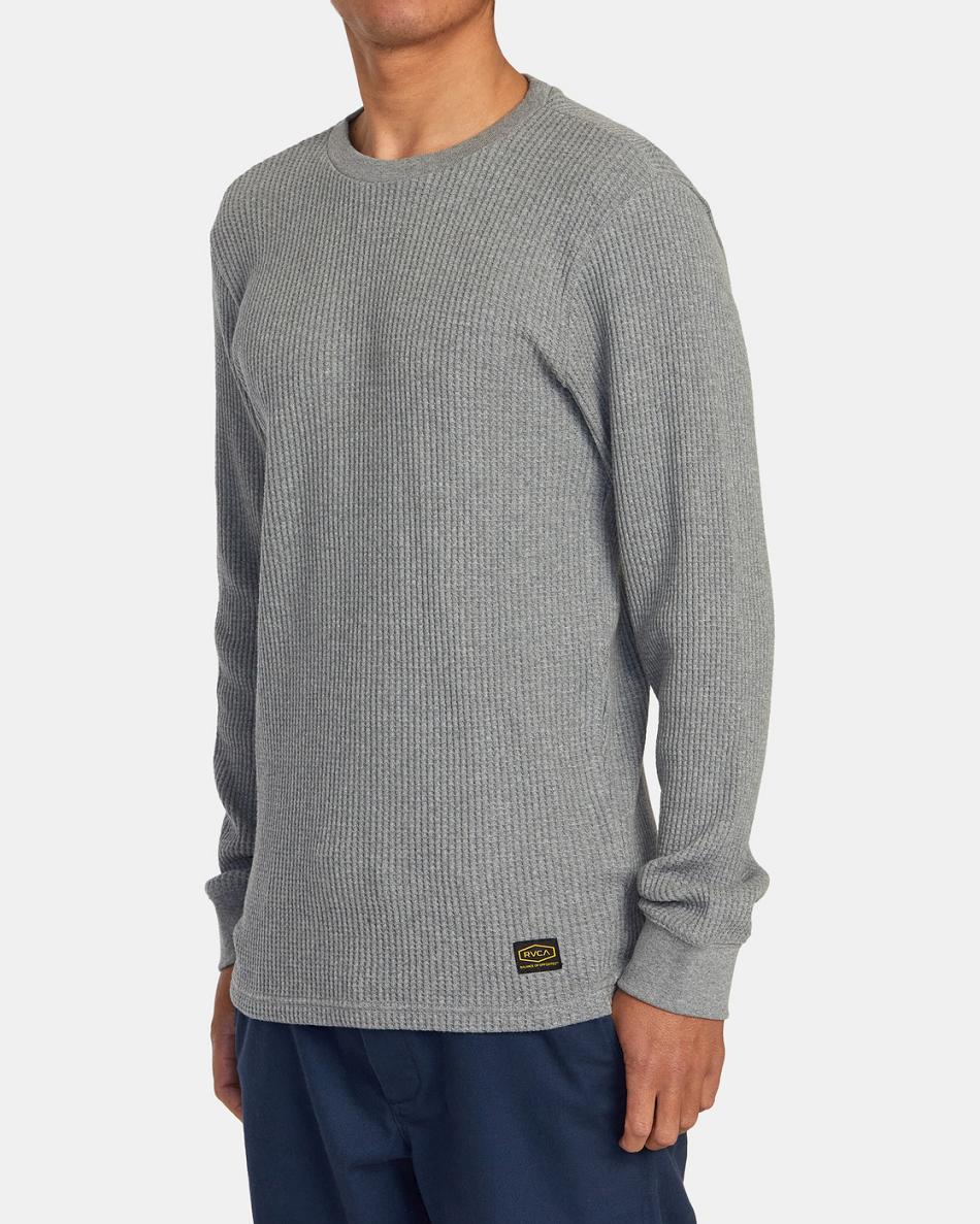 Grey Noise Rvca Day Shift Long Sleeve Thermal Men's T shirt | GUSEC98710