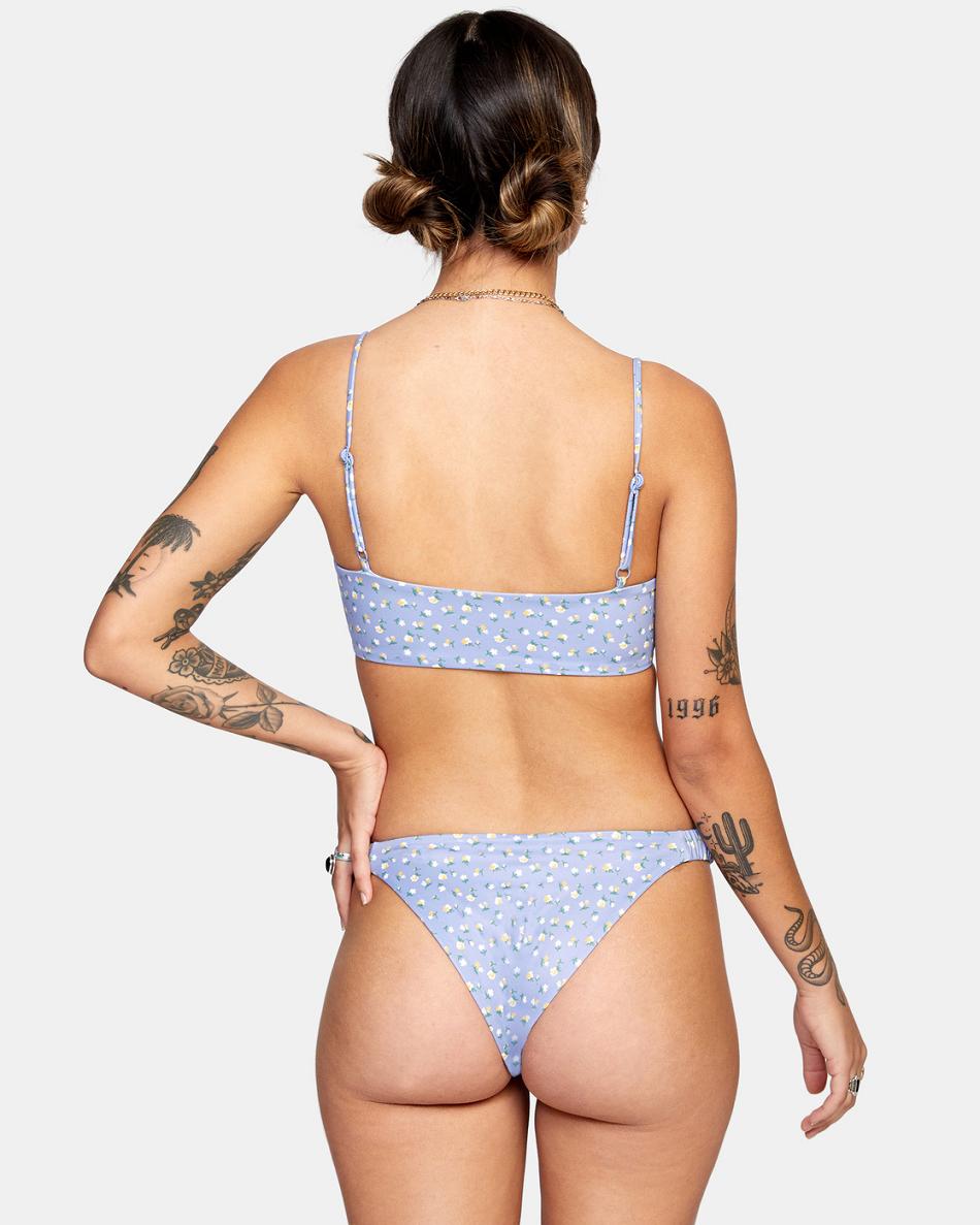 Grey Purple Rvca Mille Bandeau Women's Bikini Tops | SUSNY98609