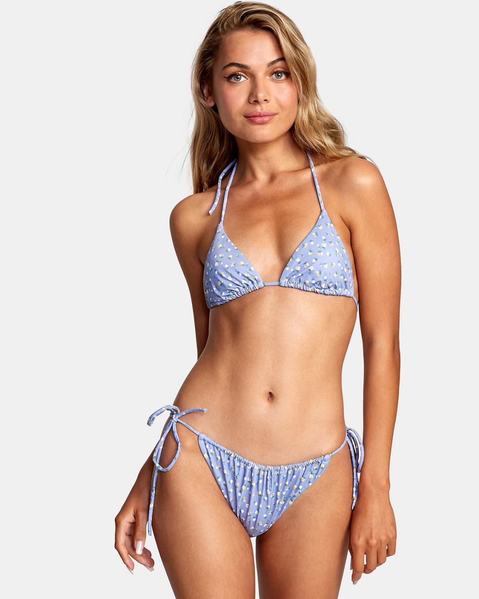 Grey Purple Rvca Mille Mid-Rise Women's Bikini Bottoms | GUSEC93426