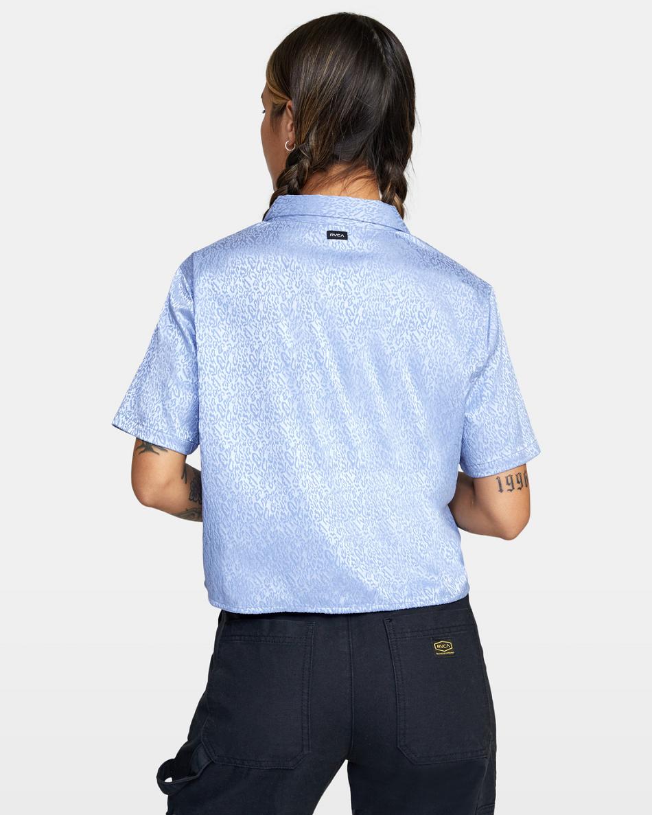 Grey Purple Rvca Vacay Button-Down Women's Cover ups | USCIF30555