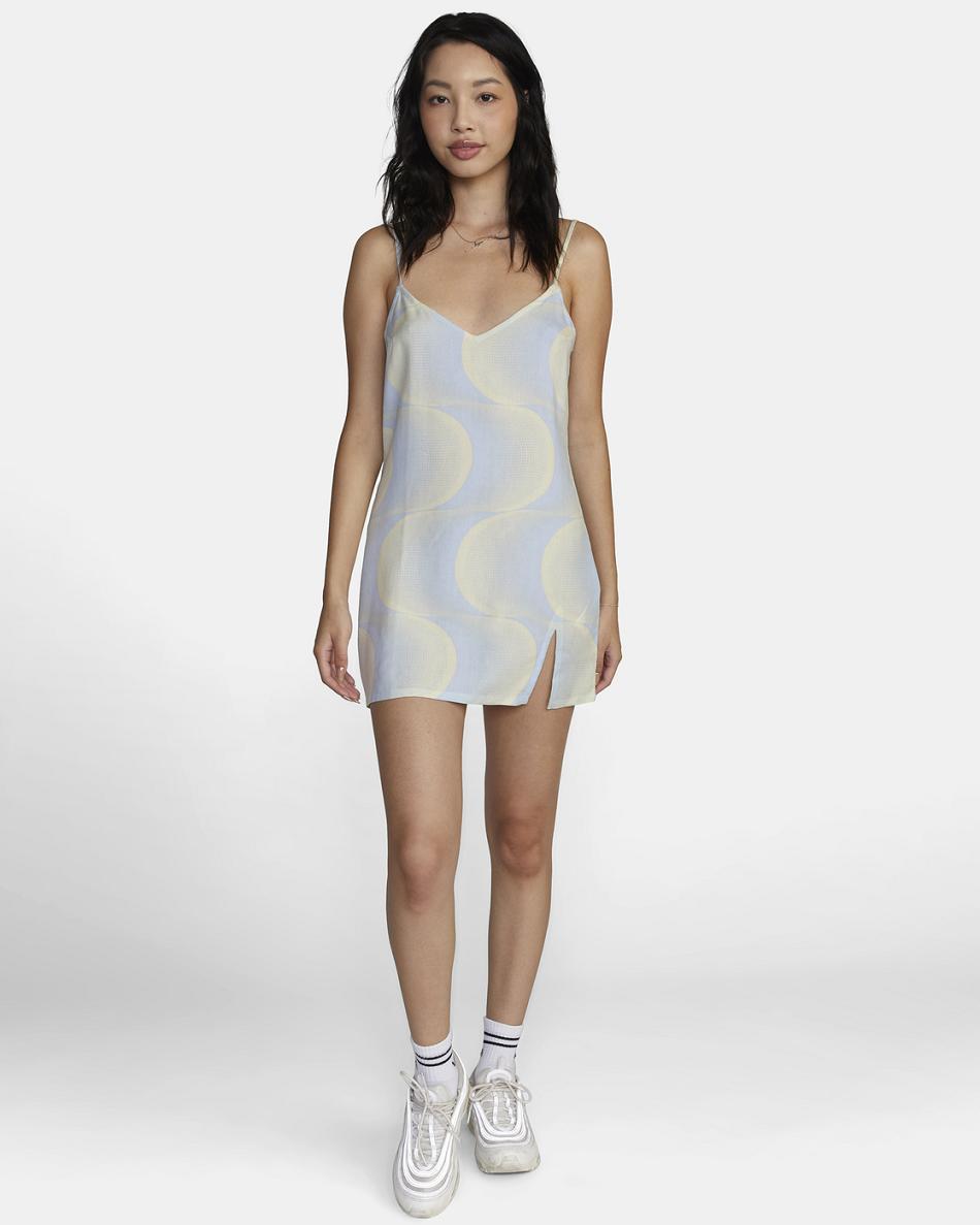 Halogen Blue Rvca Slip Up Slip Women's Dress | USZPD68350