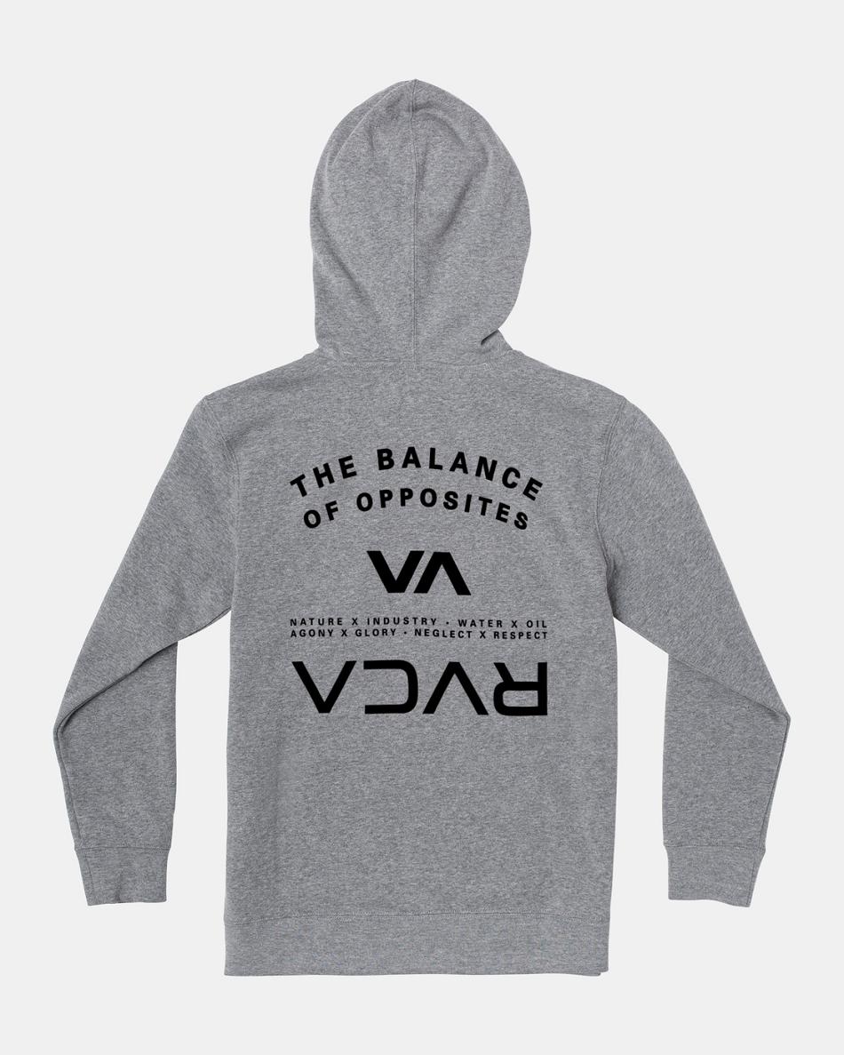 Heather Grey Rvca Ripper II Zip-Up Boys' Hoodie | QUSWA25641